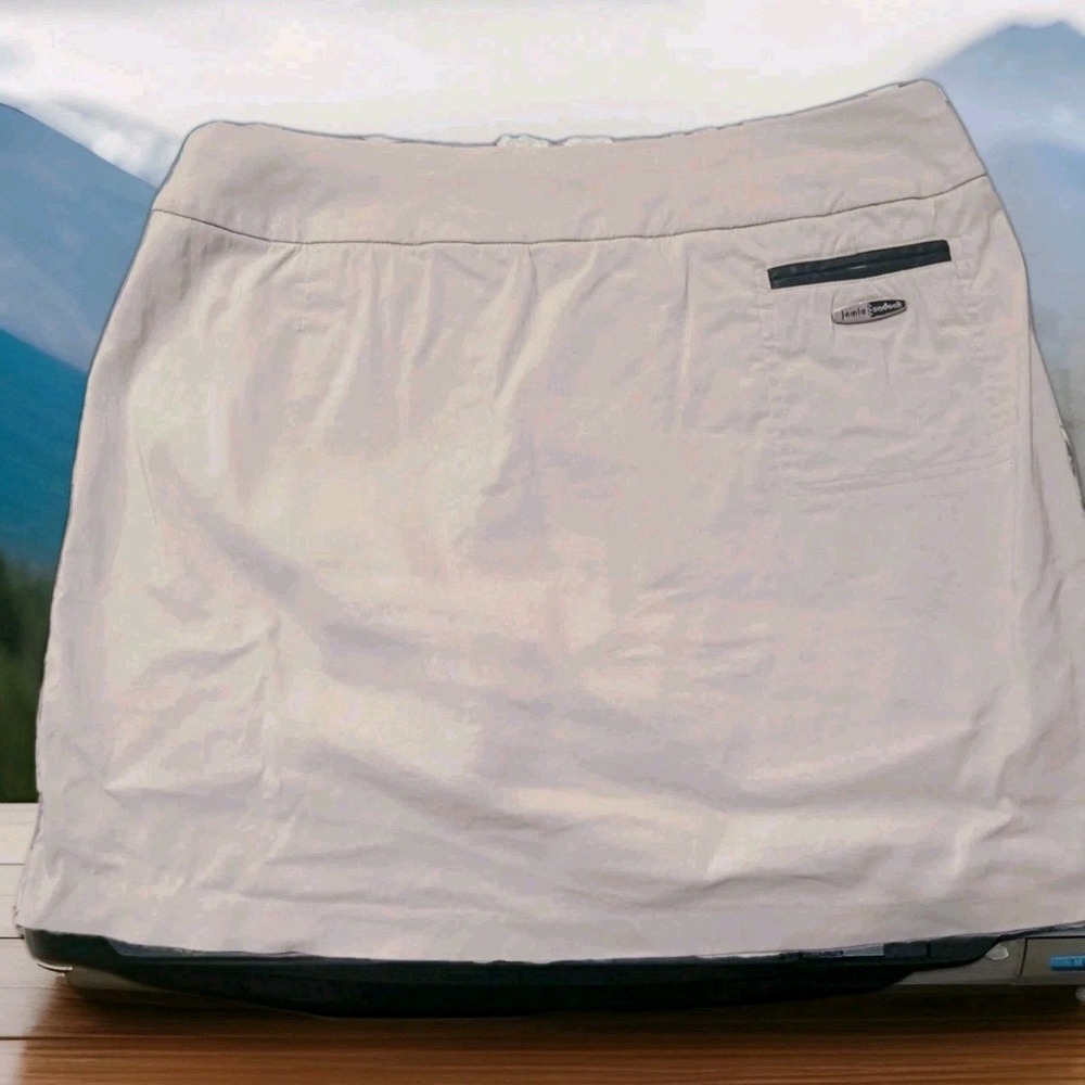 Jamie Sadock Womens Beige Pull On Golf Tennis Stretch Skort Sz 8 - Picture 2 of 9